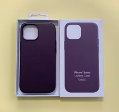 純正品 iPhone 13mini レザーケース　ダークチェリー