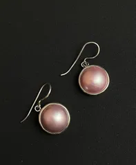 【上品な輝き】SV925 マベパール　マベ真珠パール ピアス　13mm　大粒ドロップピアス シルバー