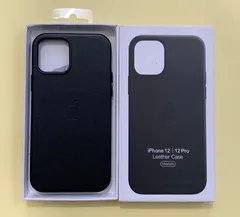 iPhone 12/12Pro 純正品レザーケース　ブラック