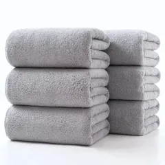 【数量限定】バスタオル ふわふわ 大判 [Lumimi 6枚セット ライトグレー 70*140cm ] ホテル仕様 タオル 吸水速乾 柔らか肌触り エステタオル 業務用 サロン お風呂上がり耐久性 バス用品