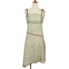 ペイトンプレイス PEYTON PLACE ワンピース キャミワンピ 総柄 アシンメトリー シフォン M 水色 ブルー