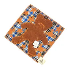 未使用 ヴィヴィアンウエストウッド ハンカチ ハンドタオル ハンカチタオル タオルハンカチ チェック ブラウン ブルー　オレンジ　チェック　オーブ くま　クマ　ベア　テディベア レディース メンズ Vivienne Westwood ヴィヴィアン