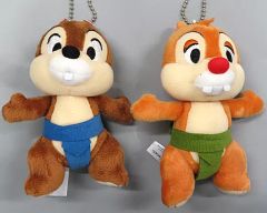 [중고] 봉제인형 칩 & 데일 (뉴이어 코스튬 2019/돼지) 봉제인형 배지 세트 [칩과 데일] 도쿄 디즈니 리조트 한정
