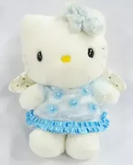 【中古】ぬいぐるみ キティ(天使・耳リボン/ブルー) NTTぬいぐるみ電報 「ハローキティ」 