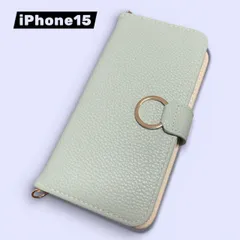 iPhone15 手帳型スマホケース PUレザー カード収納 スタンド機能 ライトグリーン