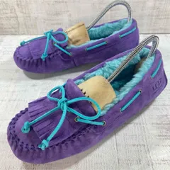 UGG MANDIE フリンジムートン モカシン 23.0cm パープル 水色系