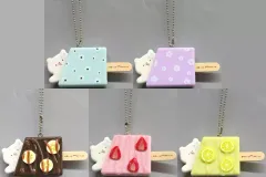 【中古】ぬいぐるみマスコット・ぬいぐるみバッジ 全5種セット 「とびだすミルクくまさんのアイスバー マスコット」