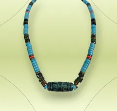 エスニックネックレス✨ターコイズカラー　　　エスニックビーズネックレス　　　ビーズネックレス　　　ボヘミアンネックレス　　　　メンズネックレス　　　　民族系ネックレス　　　　レディースエスニック　　　　エスニックアクセサリー　　　インディアン