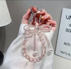 リボンパールビーズキーホルダースマホホルダー携帯ストラップバッグチャム新品即納• 「可愛いの天才！パール×リボンの最強コンビに夢中。☁️💕」