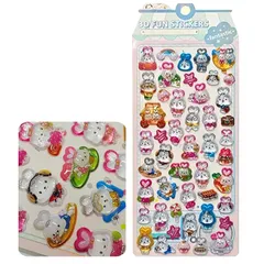 【硬いタイプ 1枚 うさぎ】ぷっくり 3D立体シール 中実体 クリスタルジェルシール ジェルステッカー シール 可愛い 立体 キラキラ 文房具 手帳 ぷくぷく装飾用 手作りノートパソコン 日記の文房具ステッカー 装飾アイテム 飾り付けに最適 (1枚 うさぎ 1