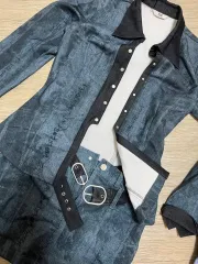 YUSE デニム スタイル セットアップ (ジャケット+スカート)