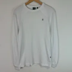 G-STAR RAW ジースターロウ 長袖 Tシャツ 無地 ホワイト Sサイズ メンズ 古着 ストリート