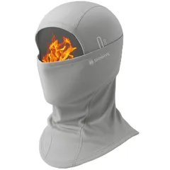 [ShinHye] バラクラバ ネックウォーマー 冬用 防寒 目出し帽 裏起毛 防風 保温 息苦しくない メガネ穴付き 伸縮性 暖かい スキー スノーボード 釣り バイク 自転車 登山 スポーツ アウトドア 男女兼用 （ライトグラー 1PC） 1