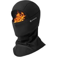 [ShinHye] バラクラバ ネックウォーマー 冬用 防寒 目出し帽 裏起毛 防風 保温 息苦しくない 伸縮性 暖かい スキー スノーボード 釣り バイク 自転車 登山 スポーツ アウトドア 男女兼用 （ブラック 1PC） 1