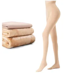 [Pneito] タイツ 裏起毛 肌色 レディース 冬 透け感タイツ 着圧 ストッキング風 暖かい 防寒 【伸縮性 美脚 美尻 保温】 一体式 秋冬 フリーサイズ 5色 (肌色（透けない）, 85g（10～25℃対応） 0