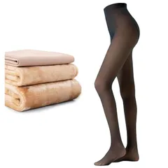 [Pneito] タイツ 裏起毛 肌色 レディース 冬 透け感タイツ 着圧 ストッキング風 暖かい 防寒 【伸縮性 美脚 美尻 保温】 一体式 秋冬 フリーサイズ 5色 (300g（-15～5℃対応）, ブラック（肌色透け）) 0