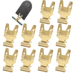 【数量限定】店舗用品 業務用 値札 値札 金属 滑り止め付 (ゴールド) 角度調整可能 ポップクリップ ディスプレイ カード差し10個入 プライスカード立て カードクリップ