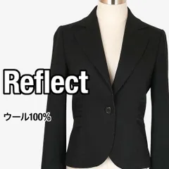 Reflect リフレクト テーラードジャケット ウール100% 日本製 黒 ブラック 9号 M オフィス 通勤 フォーマル 入学式 卒業式