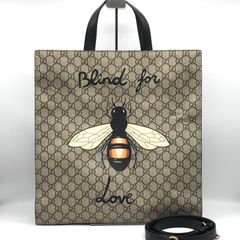 美品♡A4可♡GUCCI グッチ Bee 蜂 レザー 2wayトートバッグ 黒 - メルカリ