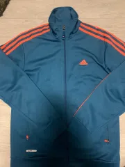 アディダス 3本線 ジャージ ブルー オレンジ 100