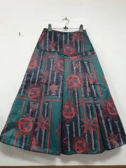 未使用) ボリューム感 シルキー サテン 공단風 ロング スカート フレア Double stand