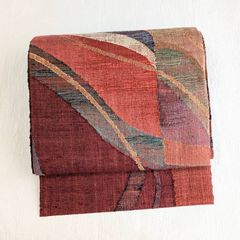 美品】上品な金通し 抽象 花鳥文 太鼓柄袋帯 ブラウン系 - メルカリ