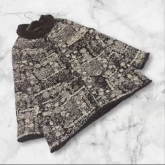 【ヴィンテージ】（L）ジャケット アウター 裏ボア 総柄 ミドル丈 ポケットあり