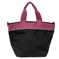 LESPORTSAC(レスポートサック) ハンドバッグ - ダークグレー×ピンク ショルダーストラップ付属なし