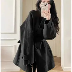 コート 黒色 裏地なし