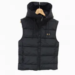 美品◇DOLCE&GABBANA ダウン パーカーベスト ロゴプレート  ジレ ブラック ドルチェ＆ガッバーナ メンズ イタリア製