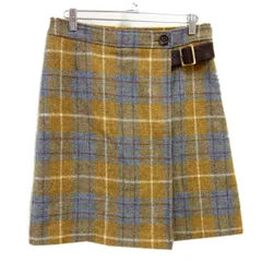 美品◇MACKINTOSH PHILOSOPHY ハリスツイード生地 巻スカート 風デザイン マッキントッシュ レディース 三陽商会