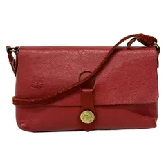 IL BISONTE(イルビゾンテ) ショルダーバッグ - レッド×ゴールド レザー