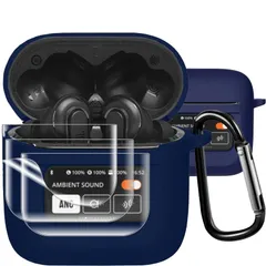 BOOLINN jbl tour pro2 ケース 対応 jbl tour pro2【JBL TOUR PRO 2フィルム*5 付き】360°プロテクションシリコン素材 防水 キズ防止 軽量小型 装着充電可能 耐衝撃 カラビナ付きjbl tour pro2 カ