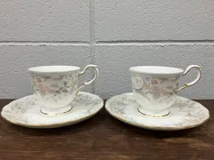 NARUMI ナルミボーンチャイナ パステルフラワー カップ＆ソーサー 2客セット