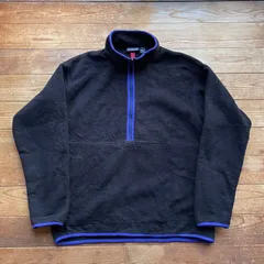 90's Patagonia SYNCHILLA half zip fleece.古着　パタゴニア　ジップアップ　プルオーバーフリース　ブラック　黒　FA98