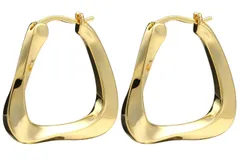 [Minaette] フープピアス レディース 金属アレルギー対応 コーティング 18金 ピアス K18 シンプル 揺れる ツイスト 大きめ 専用ケース