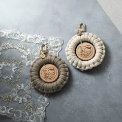 マタニティマーク 木製 マクラメリング キーホルダー 妊婦 安産祈願 双子対応可 makurame