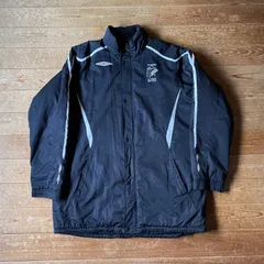 00's UMBRO padded fleece lining jacket. ユーロ古着　アンブロ　中綿ジャケット　裏フリース　サッカー　ブラック　黒　XL