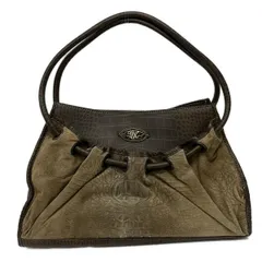 伊太利屋/GKITALIYA(イタリヤ) ハンドバッグ ダークブラウン×ブラウン レザー、ファー