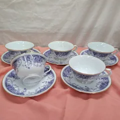レトロ洋食器 Noritakeノリタケ コーヒーor紅茶カップ＆ソーサー 5客セット ★カップを1点プレゼント！ 中古品 R652