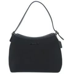 美品 コーチ ホーボー フォーマル アクセサリーポーチ 6236 ウレタン レザー ブラック  ハンドバッグ1481 COACH