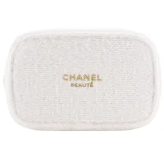 【CHANEL】シャネル 2024年クリスマスコフレ ノベルティ ツイード 白 レディース ポーチ
