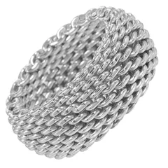 【TIFFANY&Co.】ティファニー サマセット メッシュ シルバー925 13.5号 ユニセックス g リング・指輪