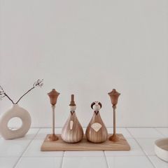 新品正規品】木製雛人形-Fleur-コンパクト ナチュラル 北欧風 初節