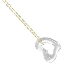【TIFFANY&Co.】ティファニー オープンハート K18イエローゴールド×クリスタル レディース 4.28g ネックレス