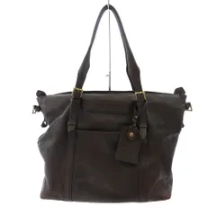 GANZO ガンゾ 7QS-H セブンクオリティーズ ビジネスバッグ 牛革 レザー トートバッグ ダークブラウン系【中古】