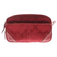 COACH (コーチ) シグネチャー キャンバス ウエストポーチ レッド