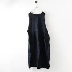 ナチュラン ブルーウィロー blue willow リネン平織りジャンパースカート ブラック┃麻 黒 ノースリーブワンピース【2400014753714】