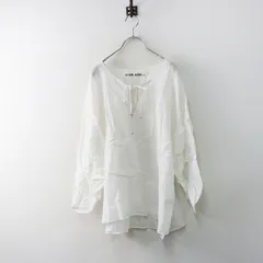 ニコアンド niko and... ボリューム袖ブラウス ｜オフホワイト リネン コットン ギャザー プルオーバー 長袖 綿 麻【2400014696004】