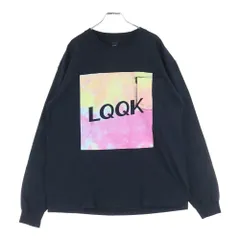 LQQK STUDIO (ルックスタジオ) LONG SLEEVE TEE タイダイ ロゴプリント ロングスリーブ クルーネック 長袖Tシャツ カットソー ブラック